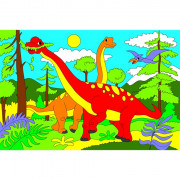 Набор для творчества Картина по номерам 20х30см Мир динозавров (РК) арт. Х-9418