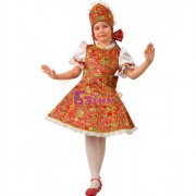Костюм для девочки Марьюшка (платье,кокошник,подъюбник) р.28(110) ткань арт.5201-110-56
