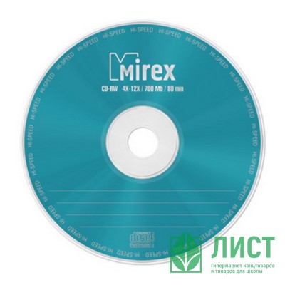 Диск  CD-RW Mirex 700Мб 12x Slim Case (ст.5) штука Диск  CD-RW Mirex 700Мб 12x Slim Case (ст.5) штука