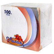 Салфетки бумажные  100штук в пачке Белые Лилия