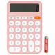 Калькулятор настольный 12 разрядный одинарное питание  Deli 105*158*28 (EM124PINK) розовый (Ст.1)