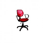 Кресло для оператора пластик/сетка Сатурн красное/черное (В-9)