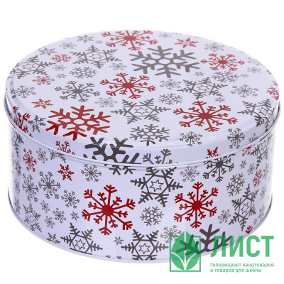 Банка жестяная "Снежинка" 19,8*9см 2700мл арт.894-435 Банка жестяная "Снежинка" 19,8*9см 2700мл арт.894-435