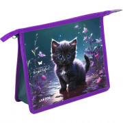 Папка школьная для тетрадей А5 на молнии (deVENTE) Beautiful Cat 3D арт.8056568