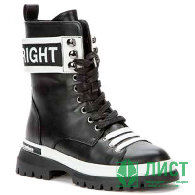 Ботинки для девочки (KEDDO) черный/белый верх-искуственная кожа подкладка - шерсть  артикул 518163/16-03 Ботинки для девочки (KEDDO) черный/белый верх-искуственная кожа подкладка - шерсть  артикул 518163/16-03