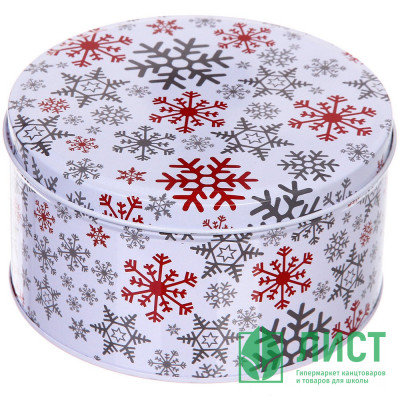 Банка жестяная "Снежинка" 13,5*7см 900мл арт.894-433 Банка жестяная "Снежинка" 13,5*7см 900мл арт.894-433