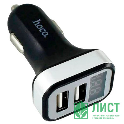 Блок питания автомобильный 2 USB HOCO Z3 (3100mA) цв.чёрный Блок питания автомобильный 2 USB HOCO Z3 (3100mA) цв.чёрный
