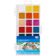 Акварельные краски 21 цвета (Гамма) Классическая пластиковая коробка без кисти медовые арт 1009197