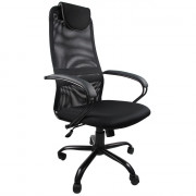 Кресло для руководителя черный металл/ткань/сетка AV142 МК черный