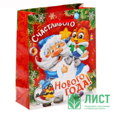Пакет подарочный 11*14см бумаж. Веселый Новый год арт.1299827 Пакет подарочный 11*14см бумаж. Веселый Новый год арт.1299827