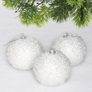 Набор шаров 08см 03шт/наб. "Искра" цв.белый арт.107-6266