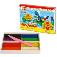 Пластилин 8 цветов 120 грамм (Луч) Кроха со стеком картоннка коробка арт 25С 1551-08