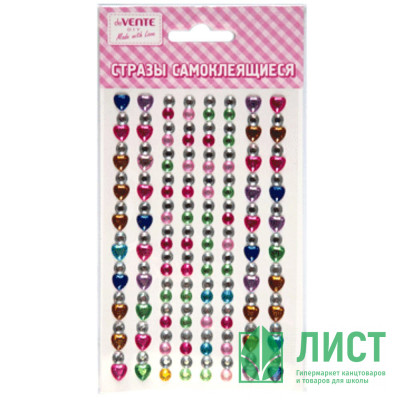 Наклейки-стразы акриловые (deVENTE) Hearts and diamonds цвет ассорти 9,5х15 см арт.8004118 Наклейки-стразы акриловые (deVENTE) Hearts and diamonds цвет ассорти 9,5х15 см арт.8004118