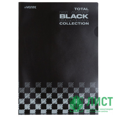 Папка-уголок А4 180мкм пластик deVENTE TOTAL BLACK черная с дизайном арт.3074322 Папка-уголок А4 180мкм пластик deVENTE TOTAL BLACK черная с дизайном арт.3074322