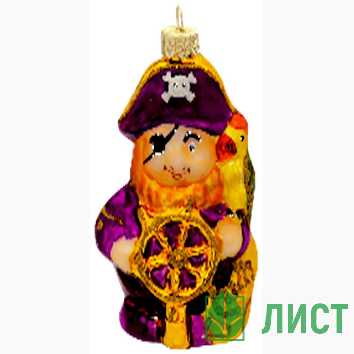 Украшение декоративное стекло 11см "Пират" п/у арт.ФУ-548