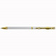 Ручка шариковая подарочная (Basir) серебристаяс золотистыми деталями, со стразами, металл, поворотный механизм арт.МС-340 (Ст.12/60)
