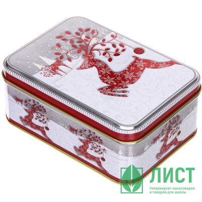 Банка жестяная "Сказочный олень" 14,3*10,2*5,5см 700мл арт.894-437 Банка жестяная "Сказочный олень" 14,3*10,2*5,5см 700мл арт.894-437