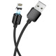Кабель USB - микро USB Borofone BX57 Effective,1.0м,круглый, 2.4A,силикон,магнитный,цв.черный