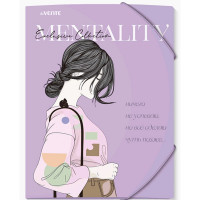 Папка с резинкой "deVENTE. Mentality" A4 (240x320 мм) 400 мкм, фактура "песок" вертикальная резинка, 3 клапана, индивидуальная упаковка