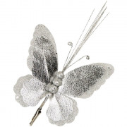 Украшение декоративное "Бабочка.Серебряная фольга" 27см серебро арт.86465
