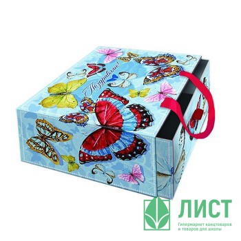 Коробка подароч. 16*16см Тропические бабочки Коробка подароч. 16*16см Тропические бабочки