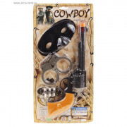 Карнавальный набор "Дикий запад" (пистолет,наручники,маска,пули) арт.665158