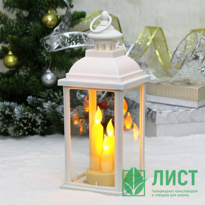 Фонарь LED на батарейках (3*ААА) &quot;Ночь&quot; 33*13см цв.белый арт.700-0598 Фонарь LED на батарейках (3*ААА) "Ночь" 33*13см цв.белый арт.700-0598