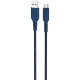 Кабель USB - микро USB HOCO X59,1.0м, круглый, 2.4A, ткань, цвет: синий