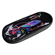 Пенал 1 отделение овальный Оникс ПМК 35-87 Машина в красках прозрачный 210х85х50мм