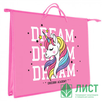 Папка А3 пластик на молнии ручка-шнур (ОНИКС) Unicorn DREAM арт.ПР 3-20 Папка А3 пластик на молнии ручка-шнур (ОНИКС) Unicorn DREAM арт.ПР 3-20