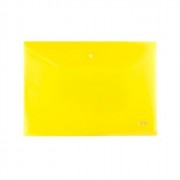 Папка-конверт на кнопке А4(235*325) 180мкм Hatber желтый арт.AKk4_00005