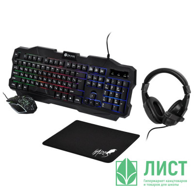 Игровой набор Oklick HS-HKM200G HADES(клавиатура,мышь,гарнитура,коврик) цв.черный Игровой набор Oklick HS-HKM200G HADES(клавиатура,мышь,гарнитура,коврик) цв.черный