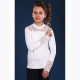 Джемпер для девочки трикотажный (Ликру) длинный рукав цвет белый арт.1014 Кружевница размерный ряд 32/128-36-140