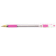 Ручка шариковая  прозрачный корпус  резиновый упор (MC Gold) розовая