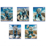 Тетрадь А5 клетка 48 листов скоба (ErichKrause) Roof Toy глянцевая ламинация ассорти  арт.63294