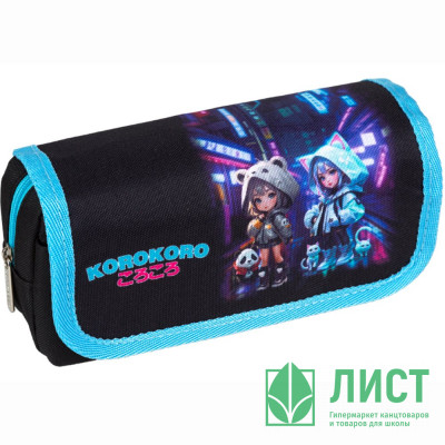 Пенал-косметичка 1 отделение с верхней створкой на липучке (deVente) Korokoro 20,5x9,5x7 см арт.7020502 Пенал-косметичка 1 отделение с верхней створкой на липучке (deVente) Korokoro 20,5x9,5x7 см арт.7020502