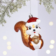 Фигурка на ёлку пластик 10см "Белочка в колпачке" арт.916-1617