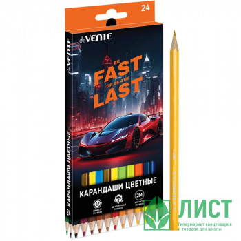 Карандаши цветные (deVENTE) Fast Or Last 24 цвета 2М 2,8 мм шестигранные арт.5024537 Карандаши цветные (deVENTE) Fast Or Last 24 цвета 2М 2,8 мм шестигранные арт.5024537