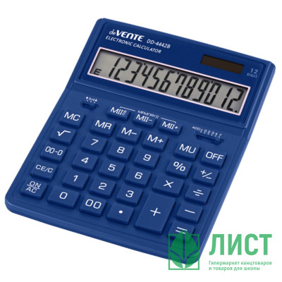 Калькулятор настольный 12 разрядный двойное питание  deVENTE 155*204*33 (DD-4442В) синий (Ст.1) Калькулятор настольный 12 разрядный двойное питание  deVENTE 155*204*33 (DD-4442В) синий (Ст.1)