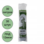 Пакеты для мусора 30л 12мкм 30шт в рулоне, ПНД черные Ромашка (Ст.50