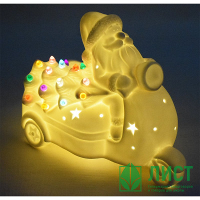 Статуэтка декоративная &quot;Дед Мороз на мотоцикле&quot; 20,5см с подсветкой арт.86814 Статуэтка декоративная "Дед Мороз на мотоцикле" 20,5см с подсветкой арт.86814