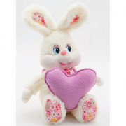 Игрушка мягкая СГ "Кролик Сезар" 19см с розовым сердцем арт.0887019-33