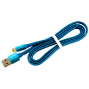 Кабель USB - micro USB "WALKER" C755 для Apple  (2.4А), синий