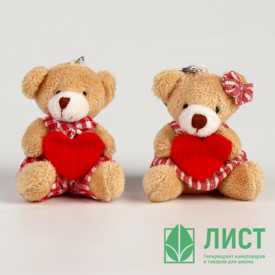 Игрушка мягкая &quot;Медведь с сердцем&quot; на подвесе цв.Микс арт.9546707 Игрушка мягкая "Медведь с сердцем" на подвесе цв.Микс арт.9546707