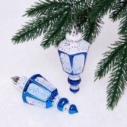 Фигурка на ёлку пластик 11см "Фонарик" 02шт/наб. цв.синий арт.916-0377
