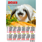 Календарь настенный листовой 2023г А2 "Любитель морковки" арт.006