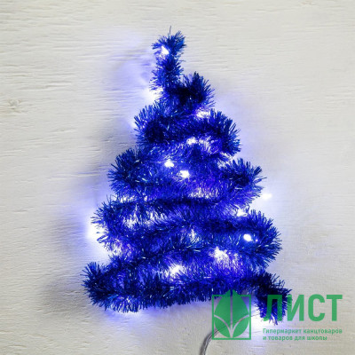 Мишура с гирляндой "Роса" 03*100см 22LED IP20 цв.синий свет белый арт.6031450 Мишура с гирляндой "Роса" 03*100см 22LED IP20 цв.синий свет белый арт.6031450