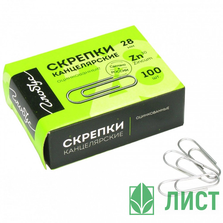 Скрепки оцинк. 28мм овальные 100шт/уп. Globus арт. С28-100Ц