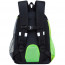 Рюкзак для мальчика (Grizzly) арт.RB-259-1/3m черный-салатовый-серый 27х40х16см - 