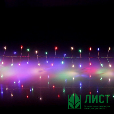 Гирлянда электрическая для дома нить 02м 150LED &quot;Мишура&quot; цвет мульти (светлый провод) арт.183-117 Гирлянда электрическая для дома нить 02м 150LED "Мишура" цвет мульти (светлый провод) арт.183-117